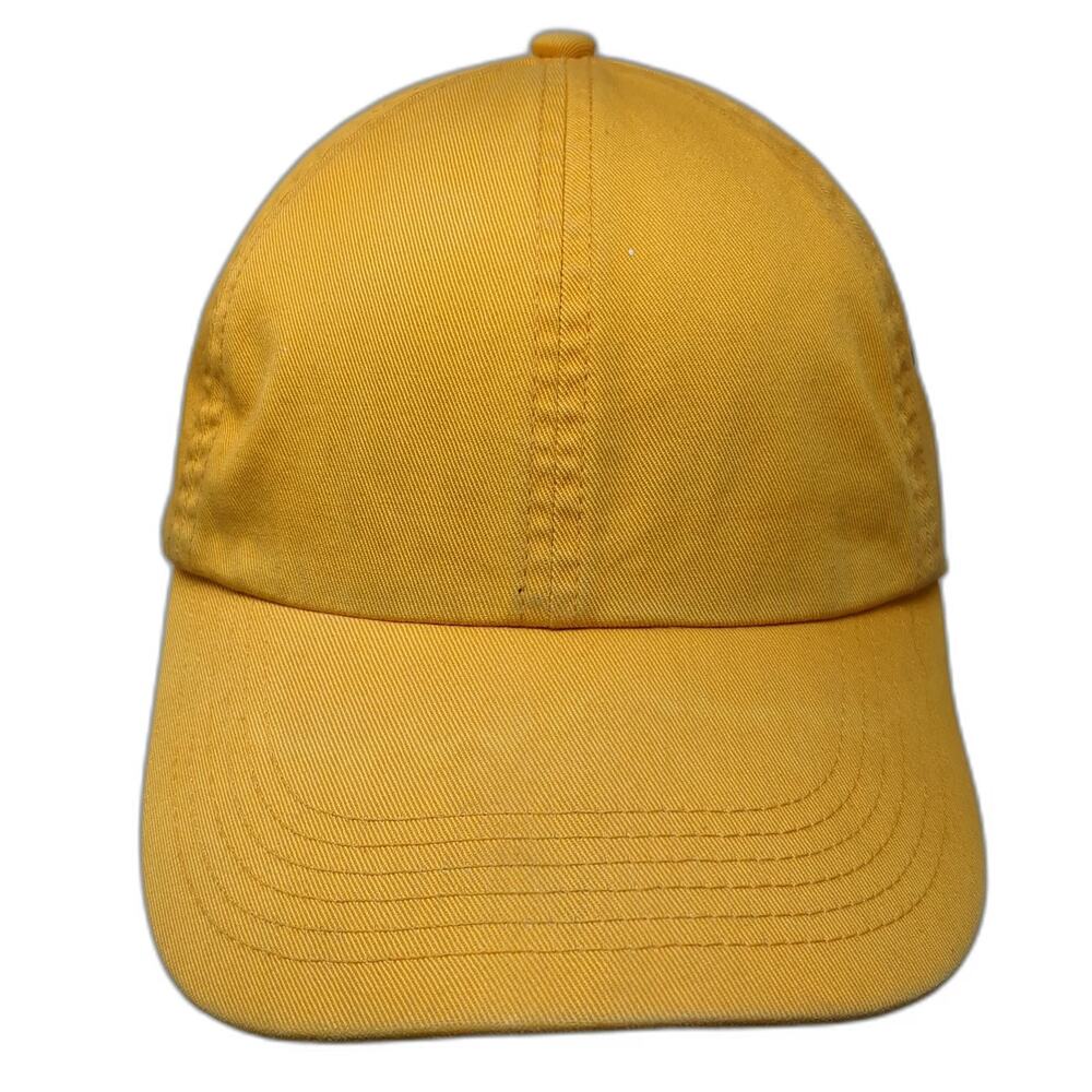 Harriton Baseball Cap Yellow One Size Slideback Cotton Adjustable Blank Hat